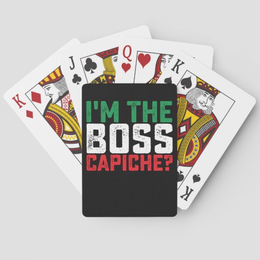 Ich bin der Boss Capiche Funny Italienisch Spielkarten (Rückseite)