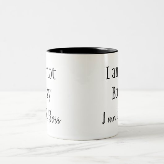 Ich bin der Boss! Fun Zitat Zweifarbige Tasse (Mittel)