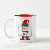 Ich bin der Bossy Elf | Personalisierter Weihnacht Zweifarbige Tasse (Links)