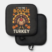 Ich bin der Bougie Turkey Funny Erntedank Sassy Topflappen (Vorderseite/Rückseite)