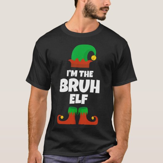 Ich bin der Bruh Elf Familie Pajama Weihnachtslust T-Shirt (Vorderseite)
