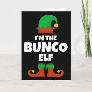 Ich bin der Bunco-Elf-Familien-Pyjama-Weihnachten Karte