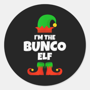 Ich bin der Bunco-Elf Familien-Pyjama Weihnachten  Runder Aufkleber