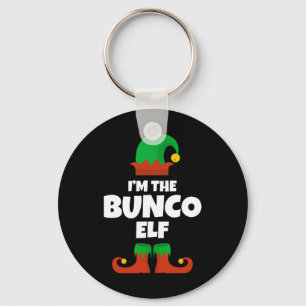 Ich bin der Bunco-Elf-Familien-Pyjama-Weihnachten Schlüsselanhänger