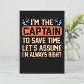 Ich bin der Captain Boat Boating Sailor Cruise Lov Dankeskarte (Stehend Vorderseite)