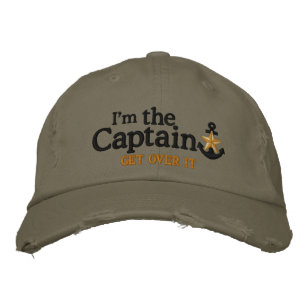 Ich bin der Captain Nautical Star Black Anchor Bestickte Kappe