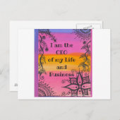 Ich bin der CEO meines Life-Positivity-Zitats Postkarte (Vorne/Hinten)