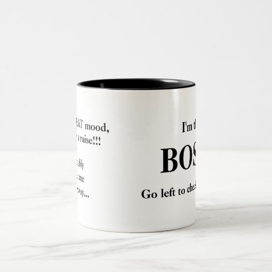 Ich bin der CHEF (1) Zweifarbige Tasse (Mittel)