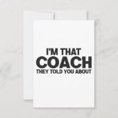 Ich bin der Coach, den sie dir über lustiges Gesch Dankeskarte (Vorderseite)