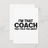 Ich bin der Coach, den sie dir über lustiges Gesch Dankeskarte (Vorne/Hinten)