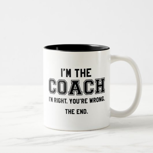 Ich bin der Coach Zweifarbige Tasse (Rechts)