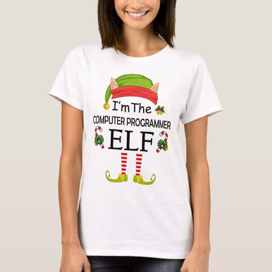 Ich bin der Computerprogrammierer-Elf T-Shirt (Vorderseite)