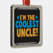 Ich bin der coolste Onkel! Silbernes Ornament (Rechts)