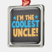 Ich bin der coolste Onkel! Silbernes Ornament (Links)