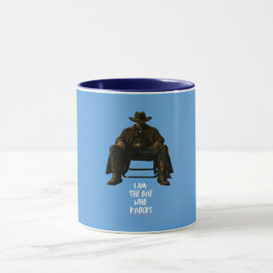 Ich bin der, der klopft Berühmter Spruch Kaffeet Tasse