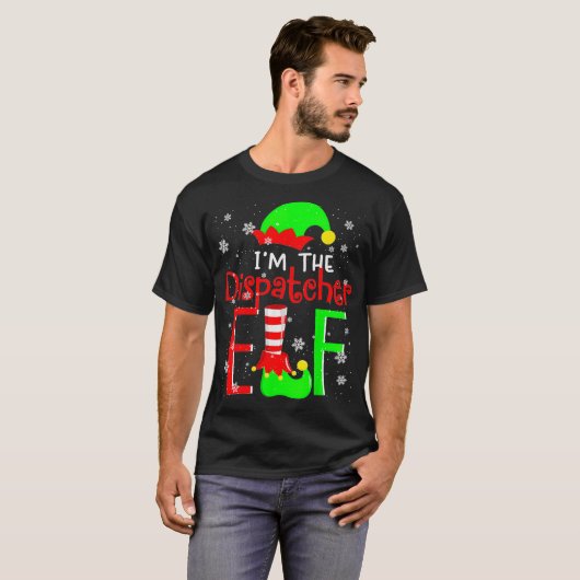 Ich bin der Dispatcher ELF Funny Christmas Elf Mat T-Shirt (Vorne ganz)