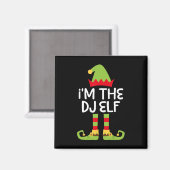 Ich bin der Dj Elf, der Weihnachtself passt Magnet (Vorderseite/Rückseite)