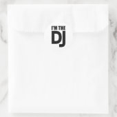 Ich bin der DJ Runder Aufkleber (Tasche)