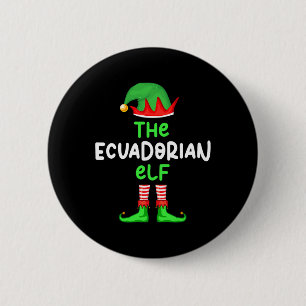 Ich bin der ecuadorianische Elf Ecuador Weihnachts Button