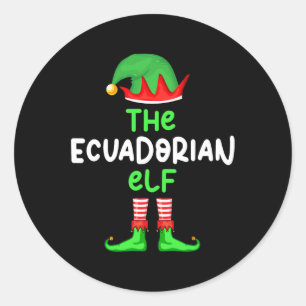 Ich bin der ecuadorianische Elf Ecuador Weihnachts Runder Aufkleber