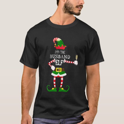 Ich bin der Ehemann Elf Matching Family Wine T-Shirt (Vorderseite)