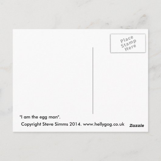 Ich bin der Ei-Mann. Postkarte (Rückseite)