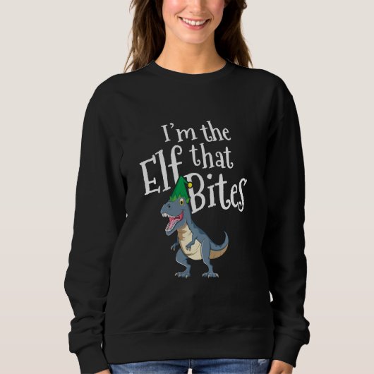 Ich bin der Elf, der den Rex-Trex-Dinosaurier-Kind Sweatshirt (Vorderseite)