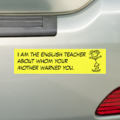 Ich bin der Englischlehrer, über den yo… Autoaufkleber (Auf Auto)
