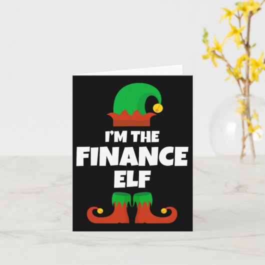 Ich bin der Finanz-Elf Familie Pajama Weihnachtslu Karte (Gelbe Blume)