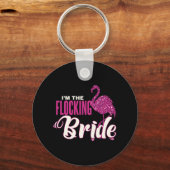 Ich bin der Flocking Bride Fun Glittery Bacheloret Schlüsselanhänger (Vorderseite)