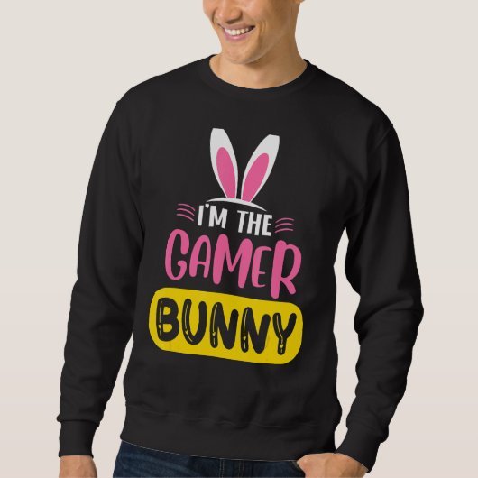 Ich bin der Gamer Bunny Rabbit Ears Easter Day Sweatshirt (Vorderseite)
