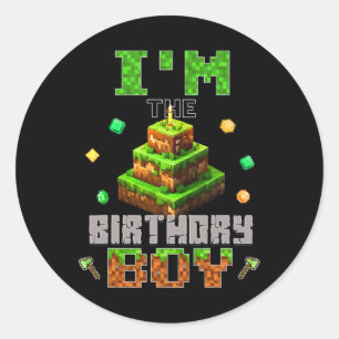 Ich bin der Geburtstagsjunge Party Video Gamer Pix Runder Aufkleber