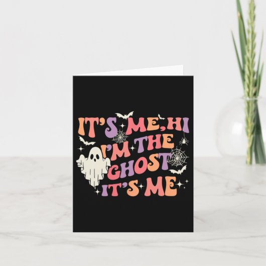 Ich bin der Geist, ich bin glücklich Halloween Karte (Vorderseite)