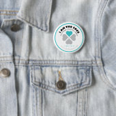 ICH BIN der GESICHT Blau-Knopf Button (Beispiel)