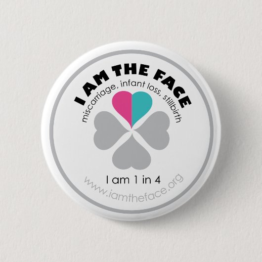 ICH BIN DER GESICHT rosa und blaue Knopf Button (Vorderseite)