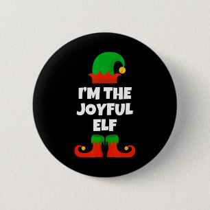 Ich bin der glückliche Elf Familie Pajama Weihnach Button