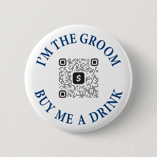 Ich bin der Groom kaufe mir einen Drink-Button mit Button (Vorderseite)