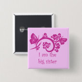 Ich bin der große Schwester pinback Knopf Button (Vorne & Hinten)