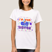 Ich bin der große Schwester-T - Shirt mit Sternen (Vorderseite)