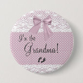 Ich bin der Großmutter-Lavendel-Bogen mit weißer Button (Vorderseite)