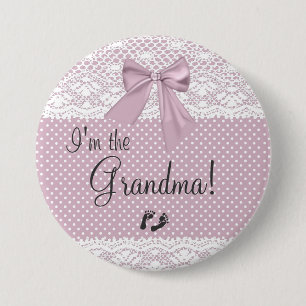 Ich bin der Großmutter-Lavendel-Bogen mit weißer Button