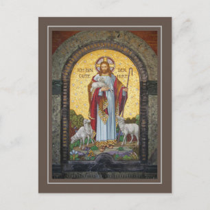 "ICH BIN DER GUTE HIRT" Johannes 10:11 Mosaik-Kuns Postkarte