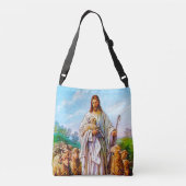 Ich bin der gute Hirte Johannes 10:7-21 Tragetaschen Mit Langen Trägern (Rückseite)