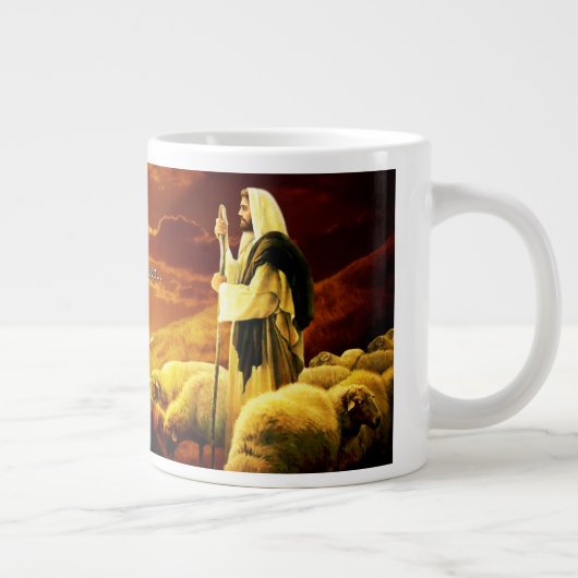 "Ich bin der gute Hirte. John-10:11 Jumbo-Tasse (Rechts)