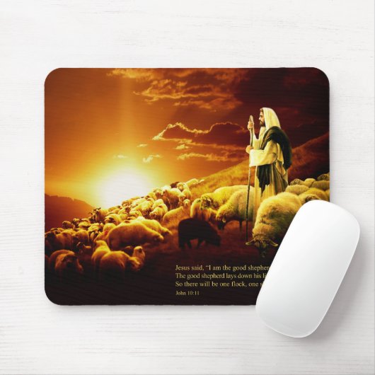 "Ich bin der gute Hirte. John-10:11 Mousepad (Mit Mouse)