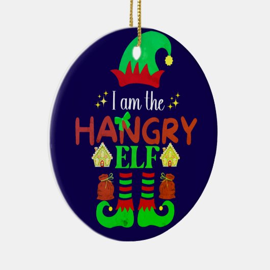 Ich bin der hangry Elf Keramik Ornament (Rechts)