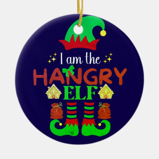 Ich bin der hangry Elf Keramik Ornament (Vorne)