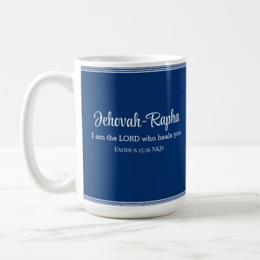Ich bin der Herr, der dich heilt Bible Verse Blue Kaffeetasse (Links)