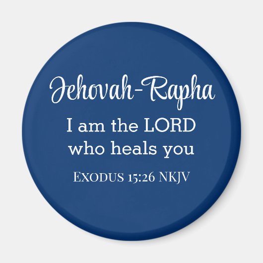 Ich bin der Herr, der dich heilt Bible Verse Blue Magnet (Vorne)