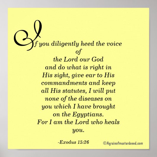 Ich bin der Herr, der dich heilt Poster (Vorne)